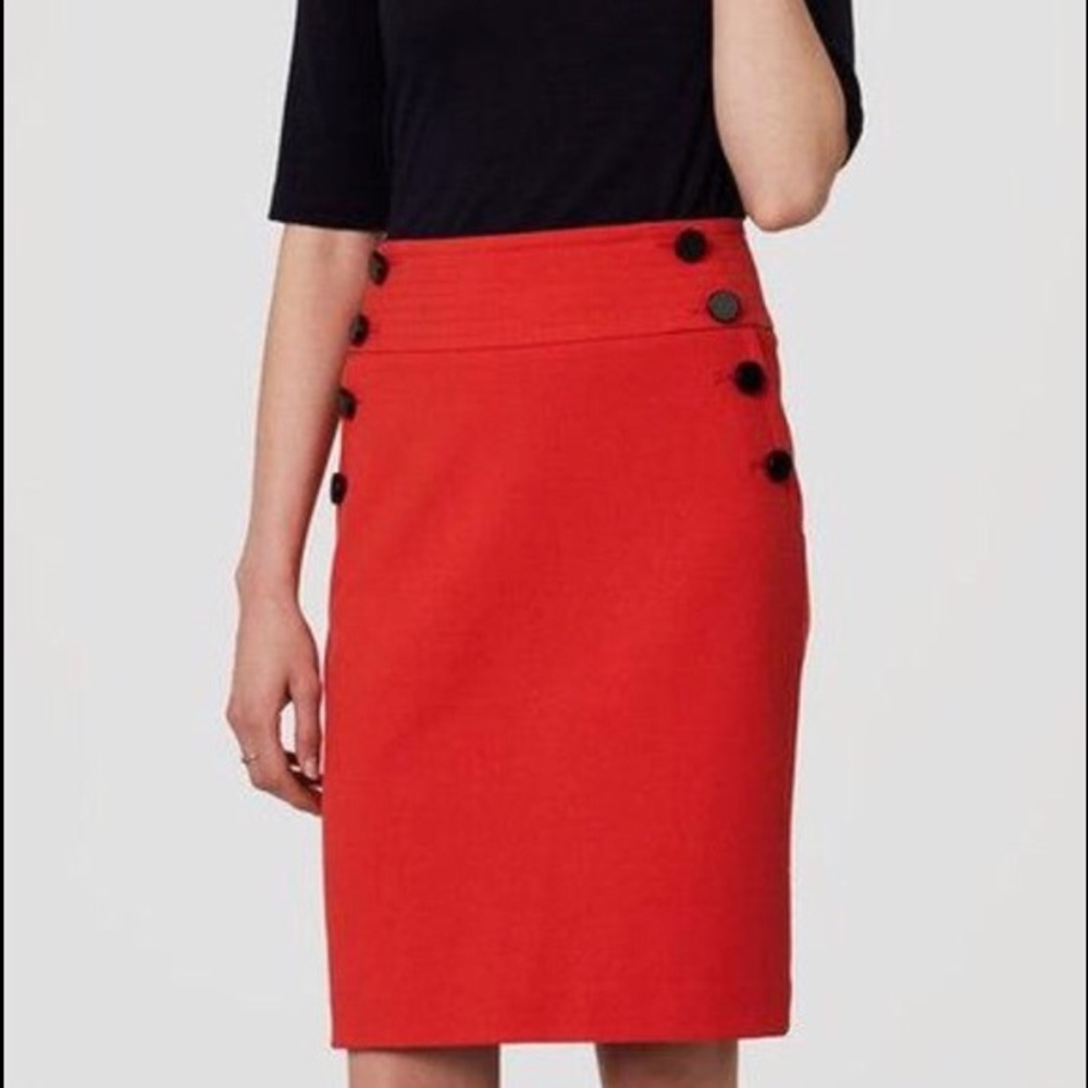 LOFT Outlet red pencil skirt